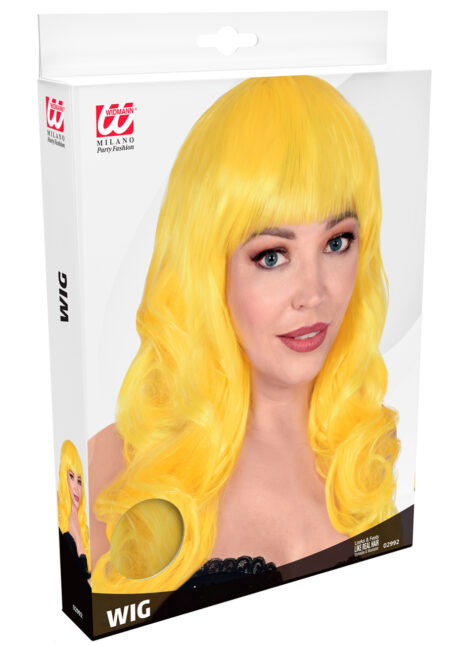 perruque jaune, perruque femme jaune, perruque qualité supérieure, Perruque Bella, Jaune