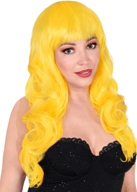 perruque jaune, perruque femme jaune, perruque qualité supérieure, Perruque Bella, Jaune