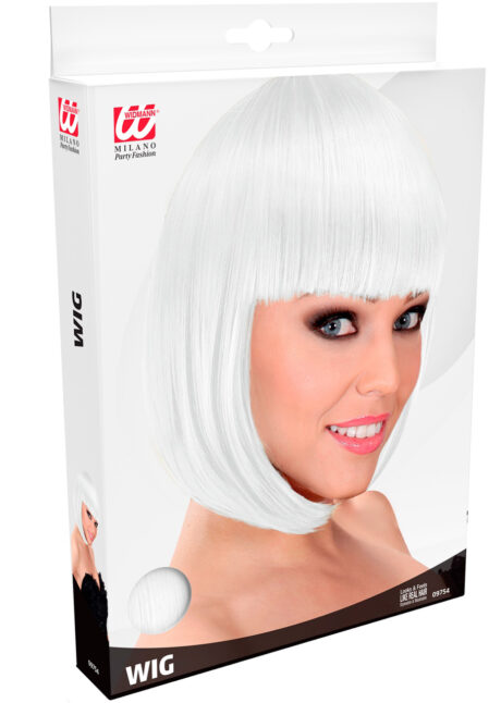 perruque blanche, perruque cheveux blancs, perruque blanche pour femme, Perruque Loulou, Carré Blanc