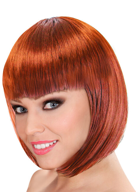 perruque rousse, perruque cheveux roux, perruque carré roux, Perruque Loulou, Carré Roux
