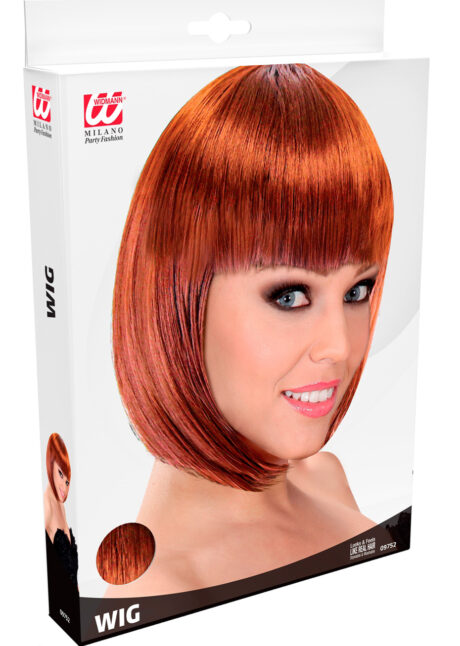 perruque rousse, perruque cheveux roux, perruque carré roux, Perruque Loulou, Carré Roux