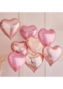 kit ballons hélium, kit ballons roses, décorations ballons, ballons coeurs, bouquet de ballons, ginger ray