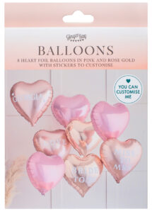 kit ballons hélium, kit ballons roses, décorations ballons, ballons coeurs, bouquet de ballons, ginger ray
