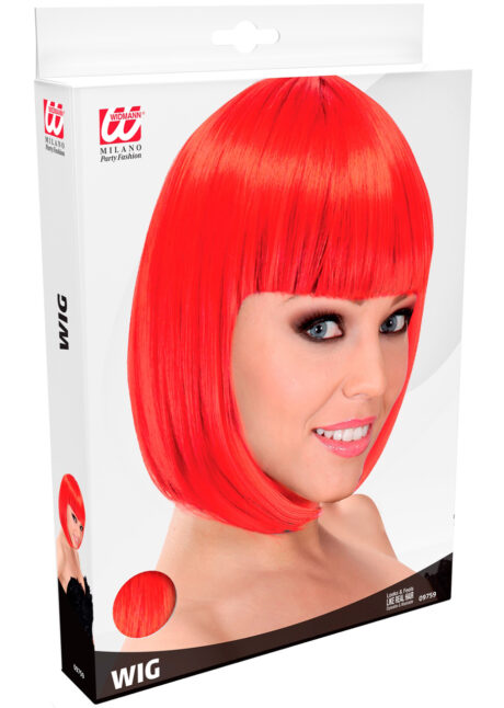 perruque rouge, perruque carré rouge, perruque diablesse, carré rouge, Perruque Loulou, Carré Rouge