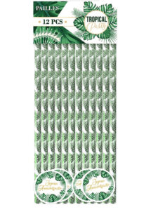 pailles goûter anniversaire, pailles anniversaire, anniversaire tropical, thème jungle