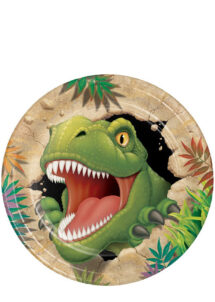 assiettes dinosaures, vaisselle jetable, vaisselle anniversaires, assiettes en carton