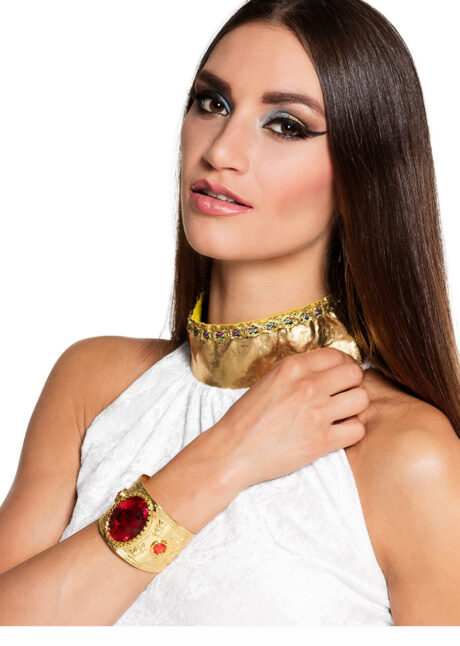 bracelet manchettes, bracelet bronze, bracelets déguisement cleopatre, bijoux cléopatre pas cher, bracelet romain pas cher, bijoux de déguisement pas cher, bracelet ORIENTAL, Bracelet Manchette en Métal Doré, Rubis