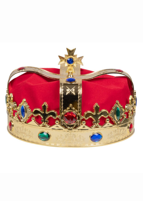 couronne de roi enfant, couronne royale enfant, Couronne de Roi, Tissu Rouge et Métal Doré, Enfant