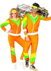 déguisement années 80 orange fluo, déguisement survêtement années 80, jogging années 80