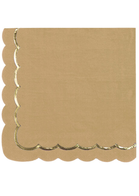 serviettes jetables, serviettes en papier, serviettes couleur kraft, serviettes anniversaire, Vaisselle Kraft, Serviettes Kraft et Or