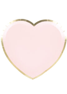assiettes coeurs, vaisselle jetable, assiettes en carton, assiettes baby shower