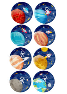 assiettes anniversaire thème de l'espace, assiettes en carton anniversaire, anniversaires thème cosmos, thème espace, anniversaire enfants