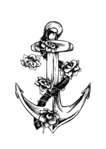 faux tatouage ancre, tatouages temporaires, tattoos