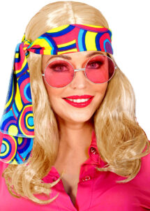 perruque hippie blonde, perruque de hippie, perruque blonde longue