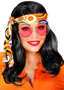 perruque femme, perruque noire, perruque hippie