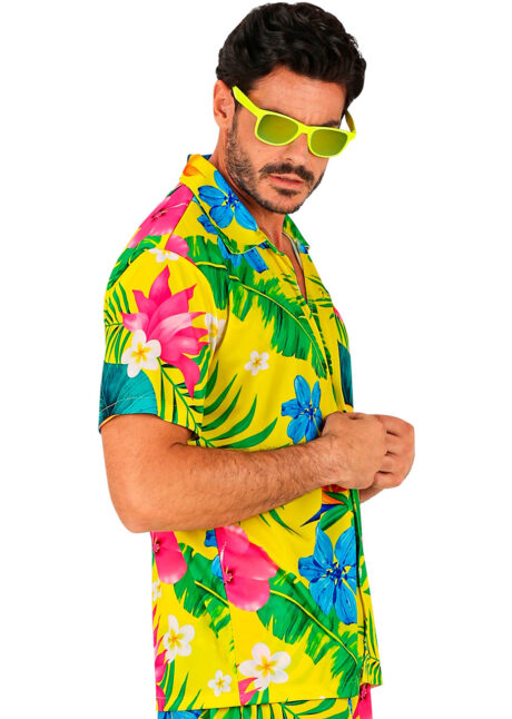 chemise hawaïenne, déguisement Hawaï, thème tropiques, chemise à fleurs, Chemise Hawaïenne et Tropicale, Toucan