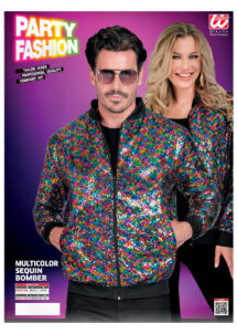 blouson paillettes, veste paillettes, bombers paillettes, paillettes multicolores sequins, veste disco