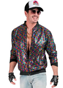 blouson paillettes, veste paillettes, bombers paillettes, paillettes multicolores sequins, veste disco