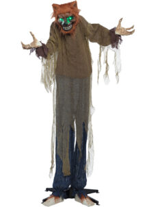 décoration Halloween loup garou, décoration animée Halloween, déco effrayante Halloween, Décoration sur Pied, Loup Garou Lumineux, Animé et Sonore