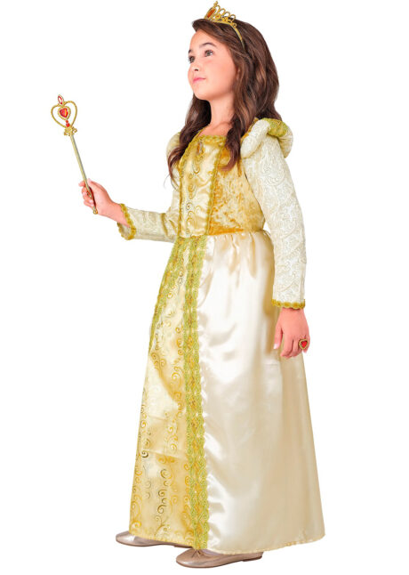 déguisement princesse dorée fille, déguisement reine médiévale dorée fille, Déguisement de Reine Médiévale, Dorée, Fille
