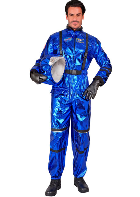 déguisement astronaute bleu, déguisement astronaute avec casque, Déguisement d’Astronaute, avec Casque Souple, Bleu Métal